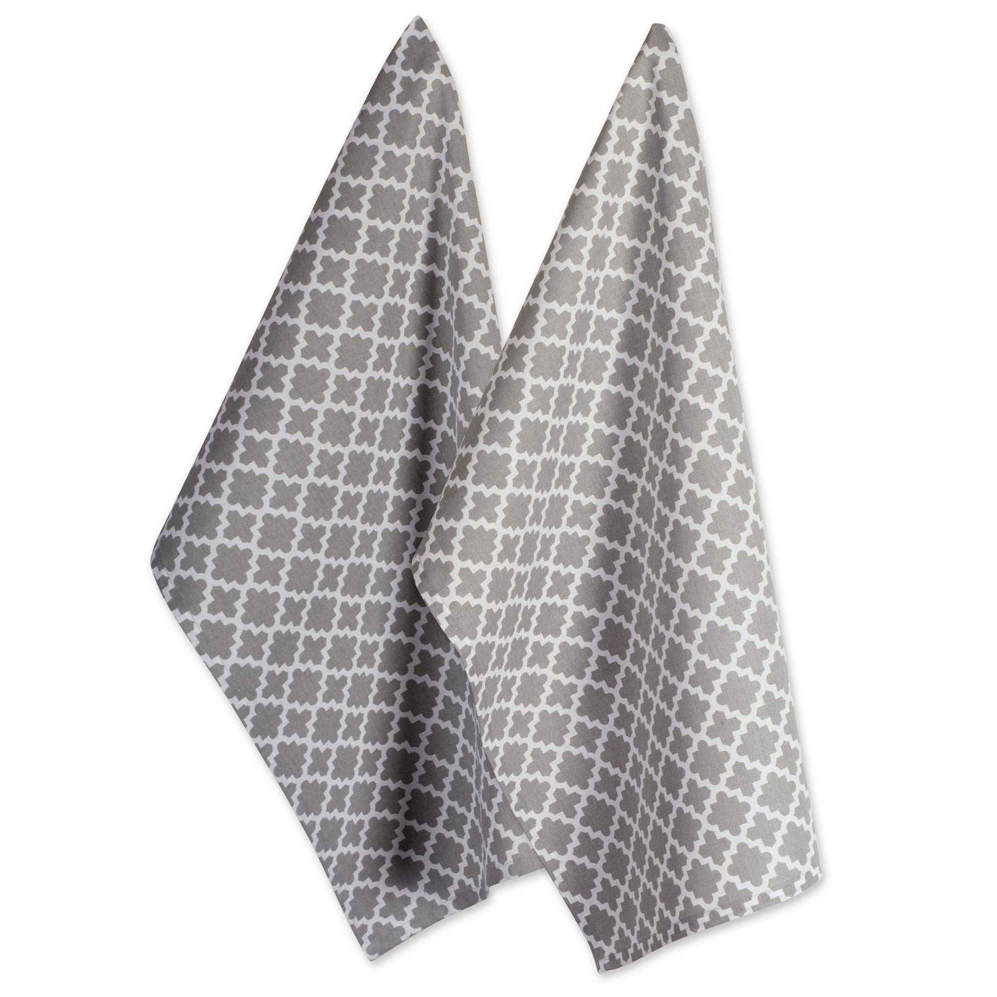 DII Fast Dry Flour Sack Tea Towels, Set of 2-Gray