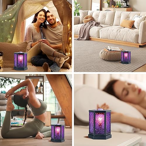 Miniatura 3 de CVHOMEDECO. Calentador eléctrico marroquí de cera derretida, calentador de velas decorativo para velas perfumadas, cera derretida y tartas para