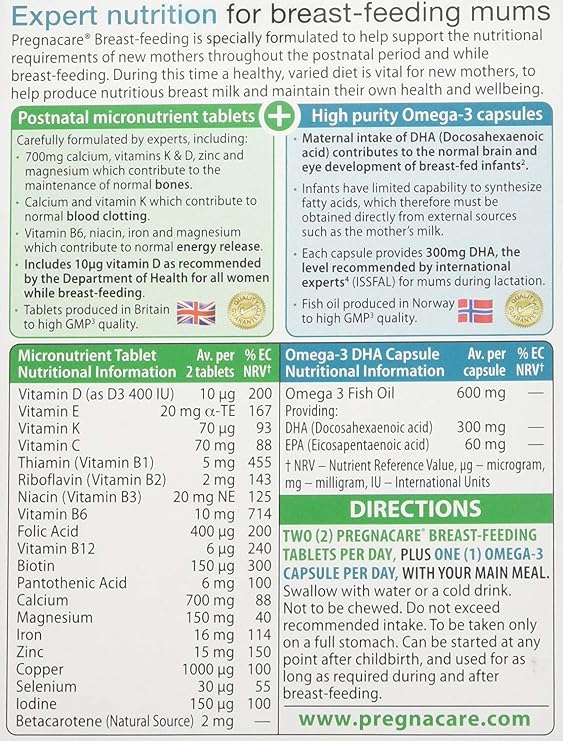 Vitabiotics (3 Pack) - Pregnacare Breastfeeding 56 Tabs/28 Caps 3 Pack Bundle | 56 Tablets per Pack, 28 Capsules per Pack