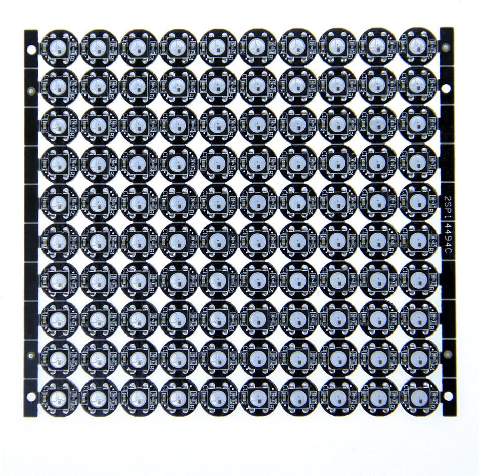 ALITOVE 100pcs WS2812B Addressable 5050 Smart RGB LED Pixel Light on Black Heat Sink PCB Board 5V DC Compatible with Raspberry Pi for DIY Lighting Project