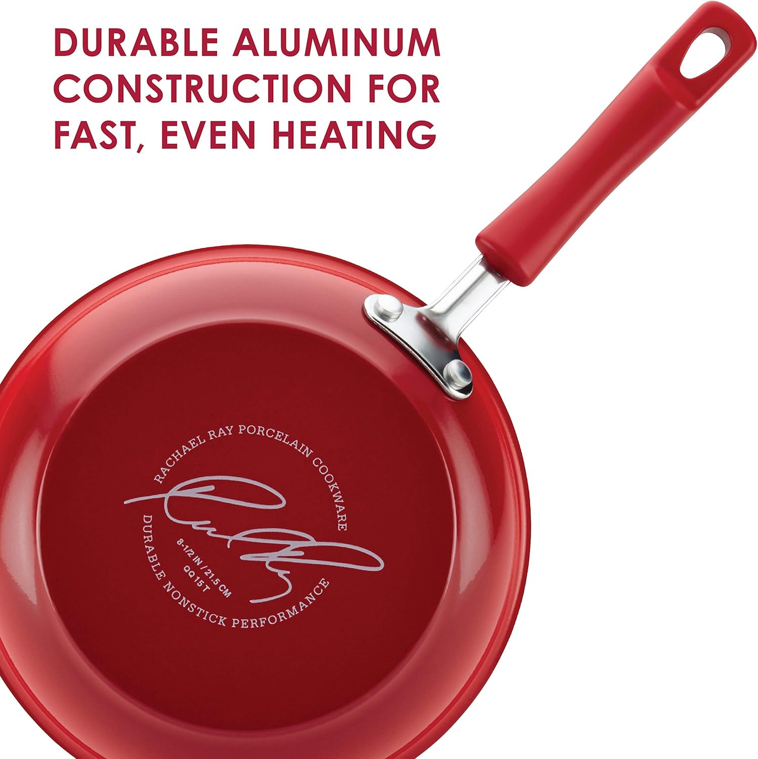 Black Friday 🔥 Rachael Ray Brights Nonstick Cookware Set / Pots and Pans Set - 14 Piece, Red Gradient