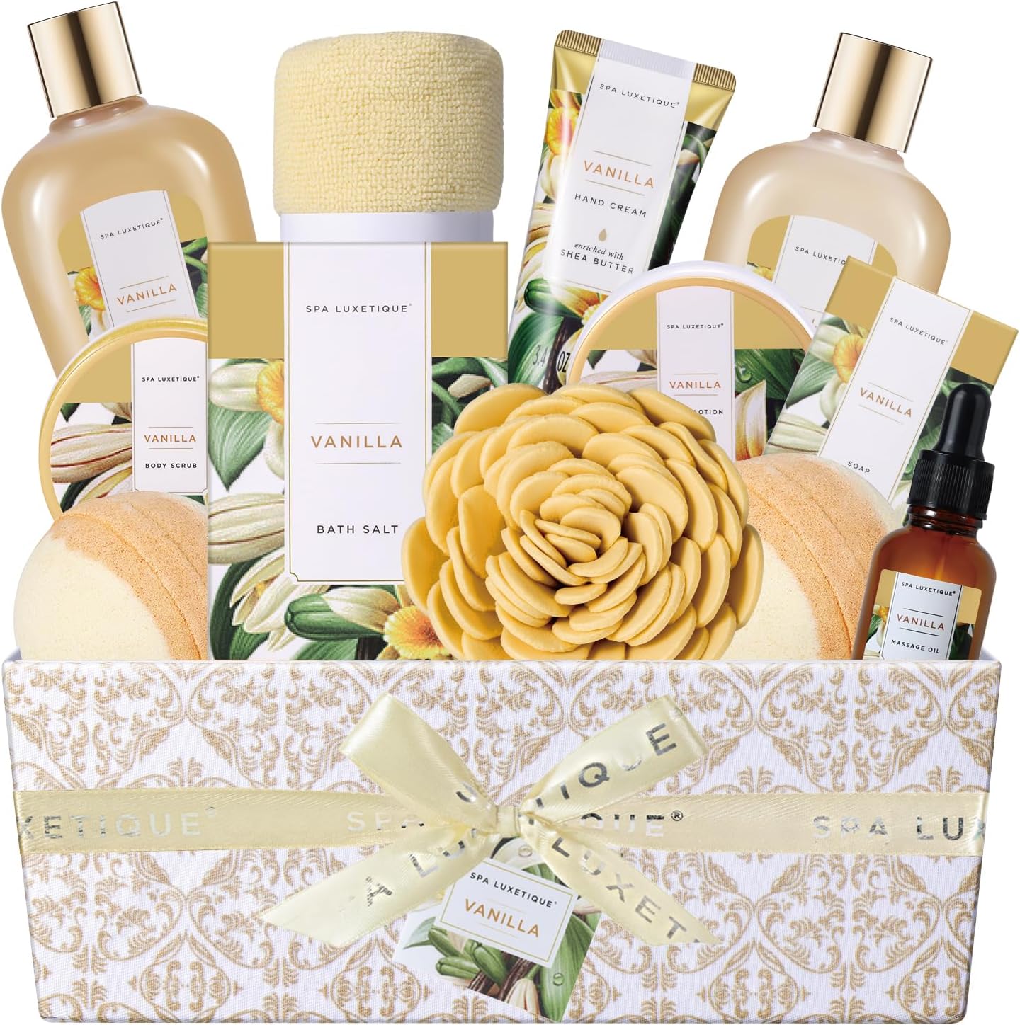 Gifts for Women Spa Luxetique Gift Set, Birthday Gifts for Women 12PCS Vanilla Spa Gifts Basket, Christmas, Valentine’s Day, Mother’s Day for Mom, Wife, Girlfriend, Sister, Friend