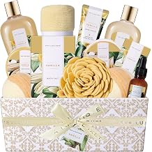 Spa Gift Baskets for Women, Luxetique Spa Kit for Women, 12pcs Vanilla Bath and Body Sets, Birthday Gifts, Self Care Gifts for Mom, Wife, Girlfriends
