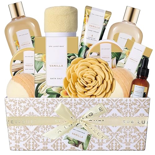Miniatura 1 de Cesta de regalo de spa para mujer juego de regalo de spa Luxetique para mujer juego de baño perfumado de vainilla kit de spa relajante para el hogar