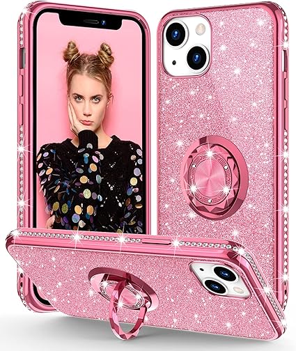 Amazon Co Jp Ocyclone Iphone13 用 ケース キラキラ シャイニング 高級 ラインストーン ダイヤモンド リング付き レディース 女性 かわいい 6 1インチ アイフォン13 用 ケース スタンド機能 リストストラップ付き 超耐衝撃 画面保護 レンズ保護 指紋防止 21年