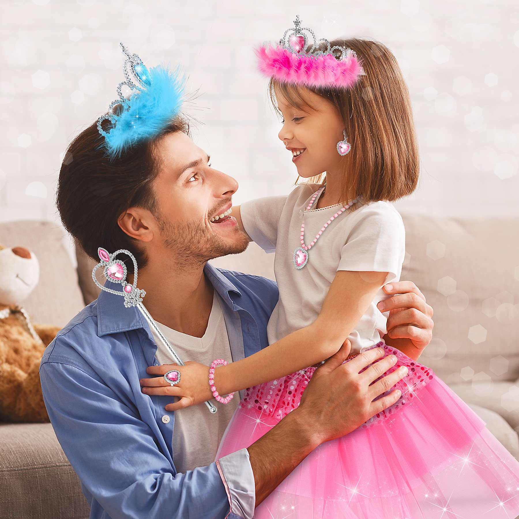 Prinzessin Schuhe Mädchen - ELSA Kostüm Spielzeug - Schmuck Zubehör 3 Paar stöckelschuhe Kinder Einhorn Geldbörse für Geschenk