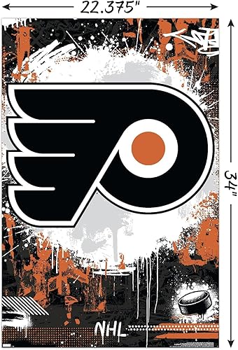 Miniatura 10 de Trends International NHL Philadelphia Flyers - Póster de pared con logotipo Maximalist 23, 34 pulgadas de largo x 22.4 W, paquete de póster y clip