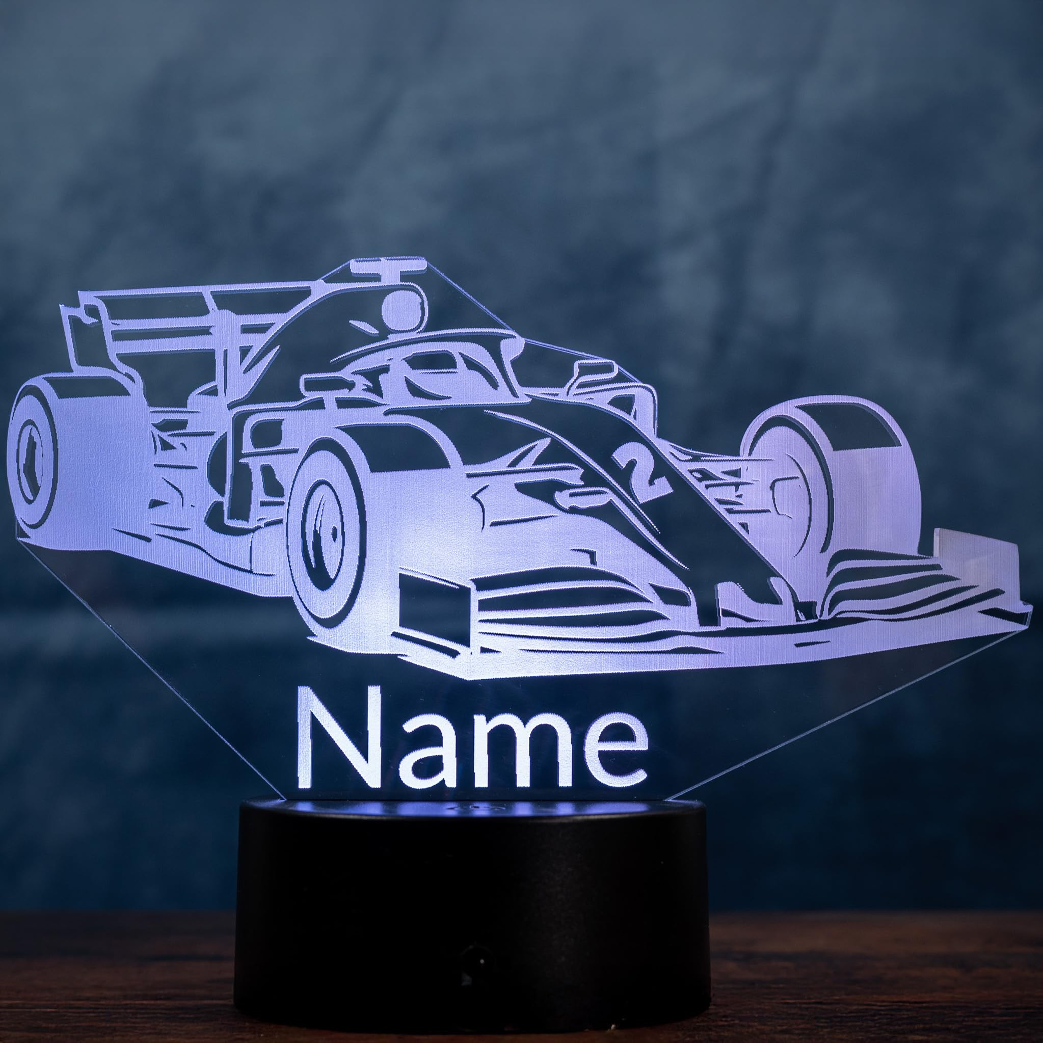 Formula 1 lampada personalizzata – Luce notturna a LED con nome, formula regalo auto per bambini e uomini, decorazione per cameretta dei bambini, camera da letto e appassionati di sport