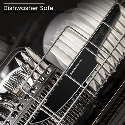 Miniatura 6 de Astercook Cuchillo de chef profesional de 8 pulgadas, apto para lavavajillas, acero inoxidable alemán de alto carbono con mango ergonómico, color