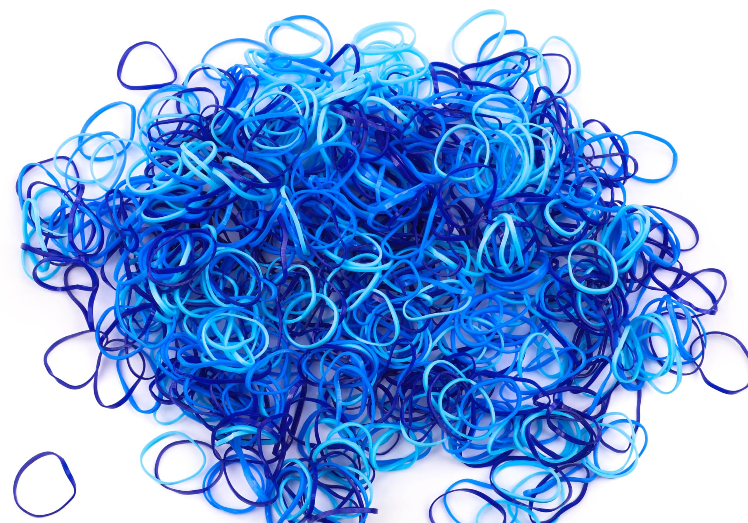 Mytoptrendz® 500pcs Mini Thin Small Soft Rubber Bands Soft Seamless Elastic Hair Bands for Braiding and More (Blue Mix)