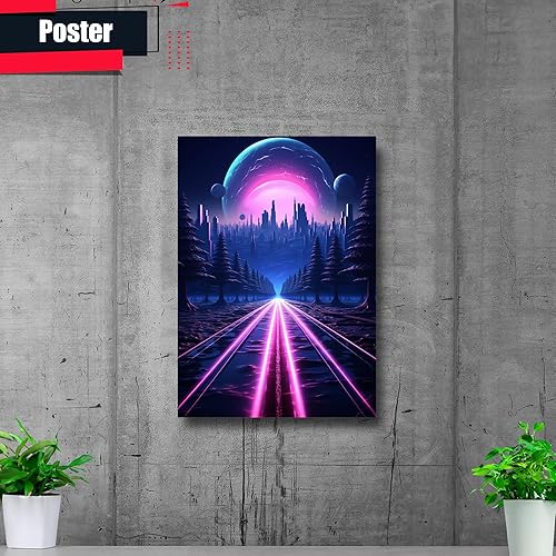 Miniatura 2 de Unique Synthwave Style Retro Art, 80s style art, framed poster print, guest room art, cool living room art, Print On poster, poster Prints
