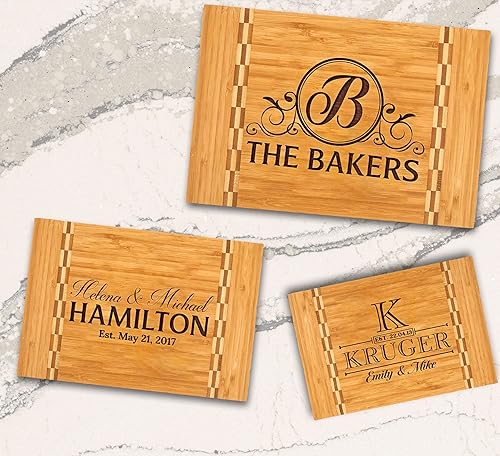 Tabla de cortar personalizada Mr and Mrs Regalo de boda para pareja Regalos de inauguración de casa personalizados Tabla de cortar de bambú