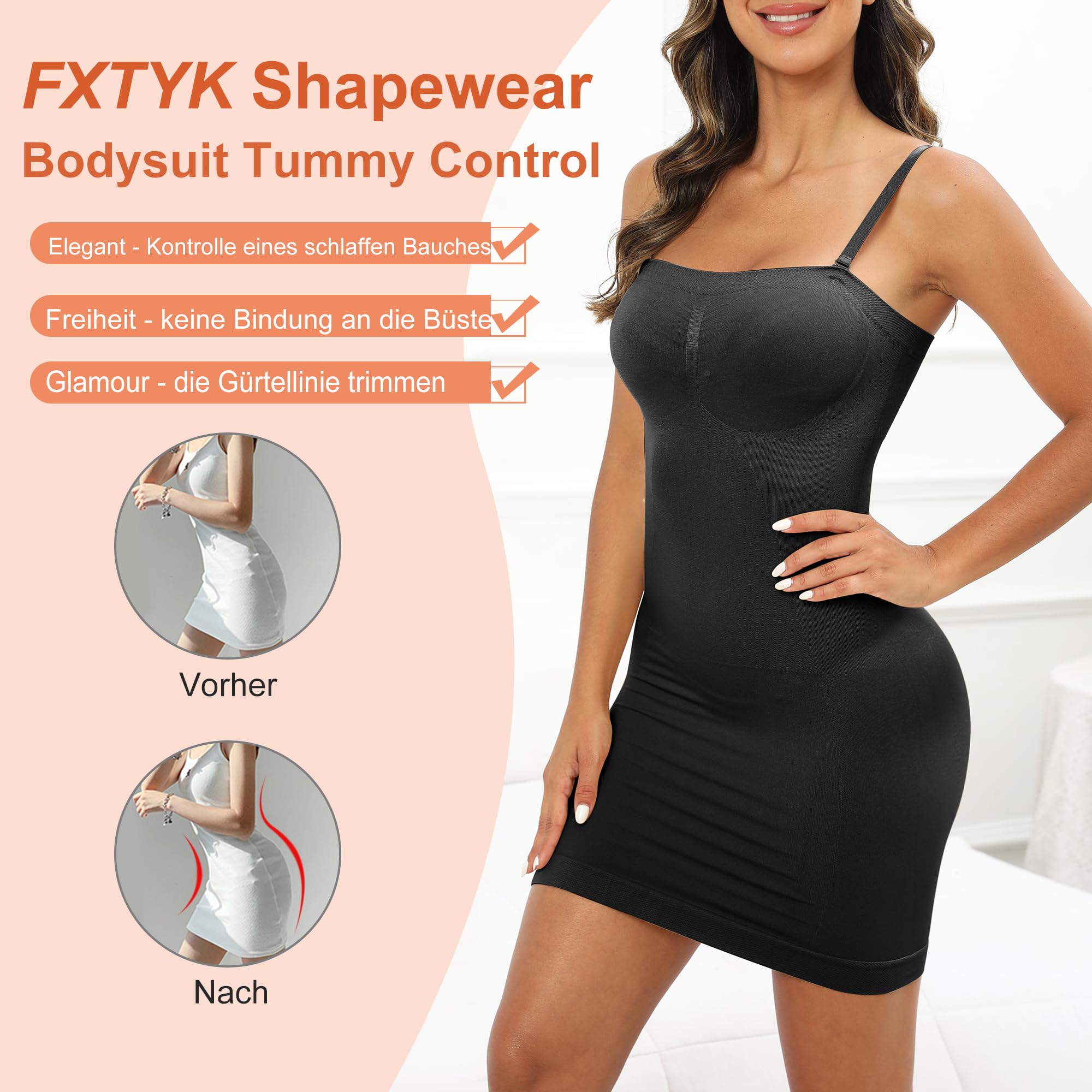 Robe gainante sans bretelles pour femme - Avec bretelles amovibles - Pour femme