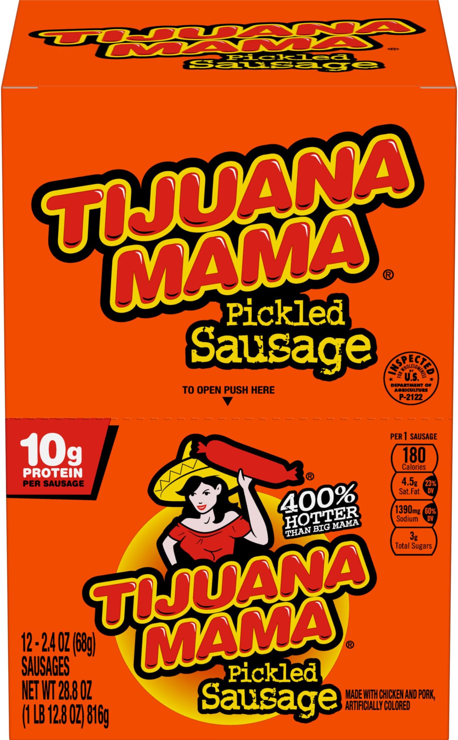 Penrose Tijuana Mama Pickled Sausages, 2.4 Ounce, 12 Pack