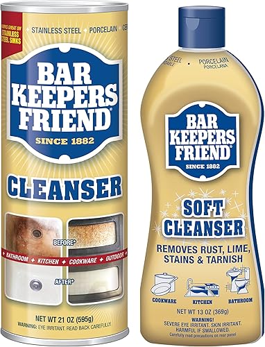 Bar Keepers Friend Bundle Soft Cleanser 13 Oz & Cleanser Powder 21 Oz