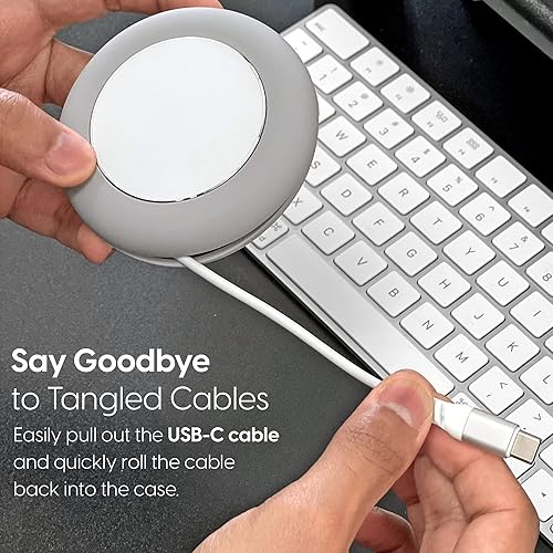 Miniatura 5 de TalkWorks Cable de carga inalámbrico de 15 W compatible con MagSafe para iPhone 15, 14, 13, 12 - Soporte de cable de gestión inteligente, cable gris