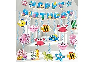 30Pcs Sea Animals Summer Hanging Swirl Decorations Under The Sea Birthday Party...