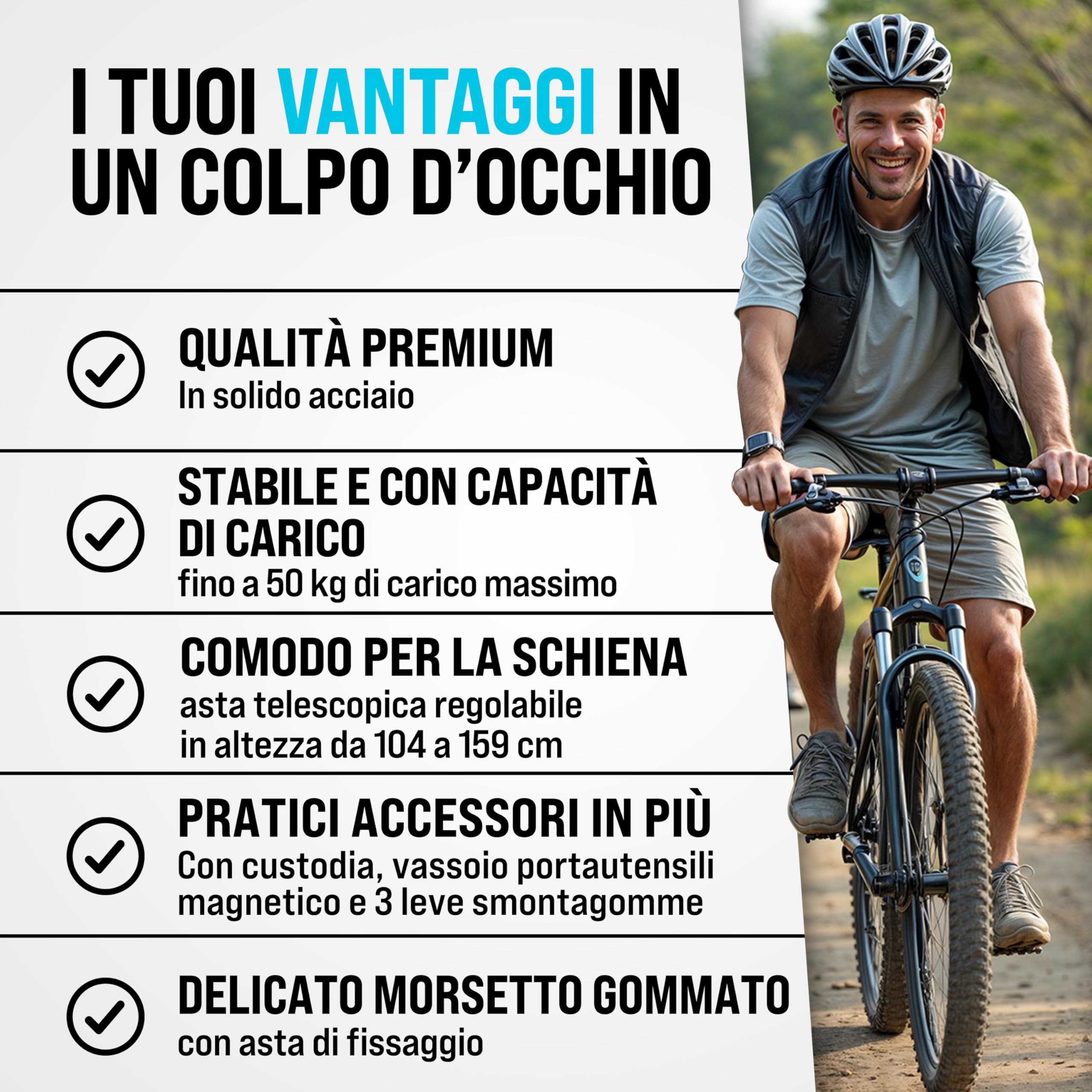 Monzana® Cavalletto Riparazioni Biciclette fino a 50kg Borsa Trasporto Pieghevole Asta Regolabile Montaggio Bici Elettriche E-Bike Officina