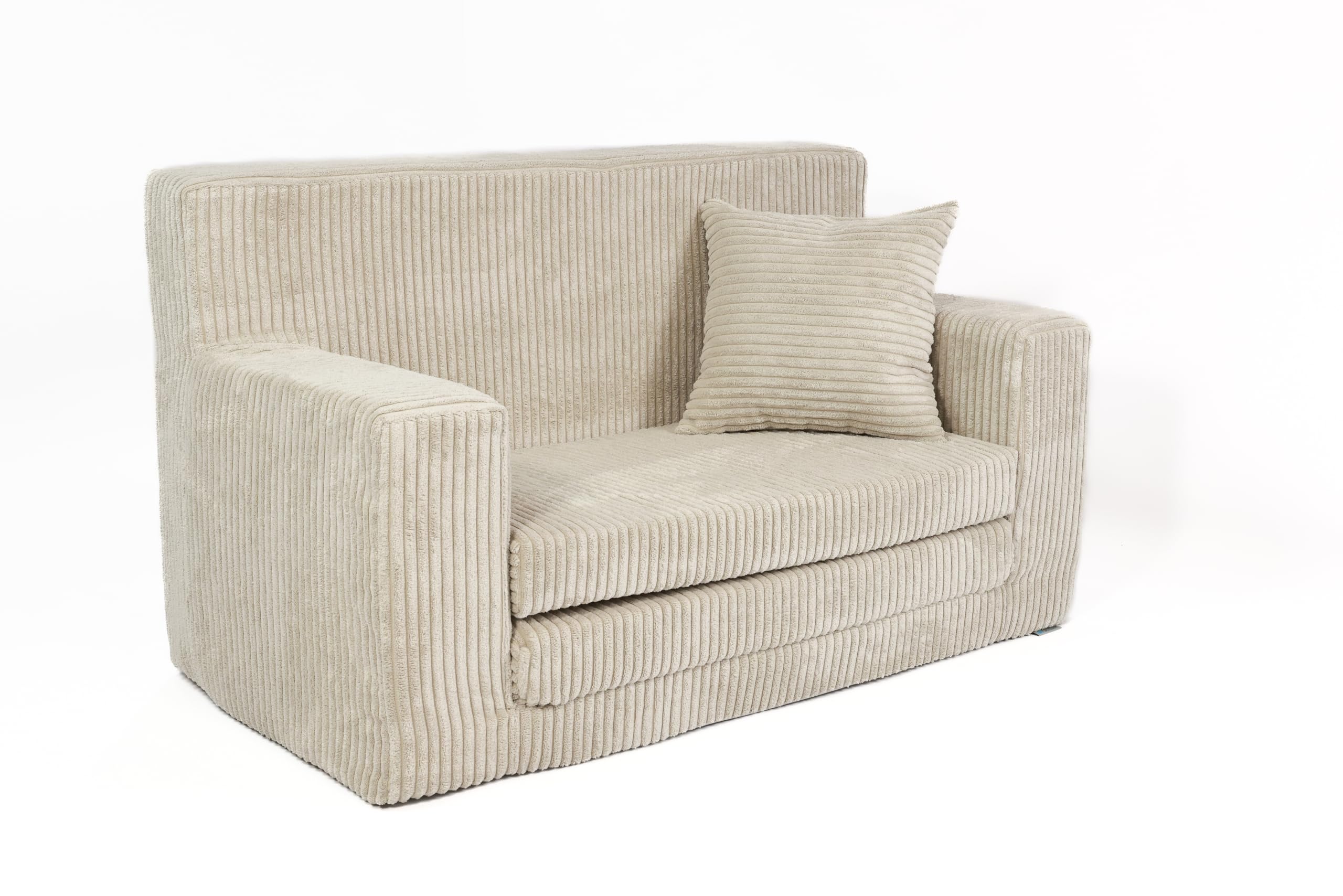 FORTISLINE - Uitklapbare kinderbank 83 x 47 x 43 cm Oeko-TEX - Speelbank voor kinderen 2-in-1 - Opvouwbare kinderbank met bedfunctie - Slaapbank van schuim - Corduroy - Meerdere