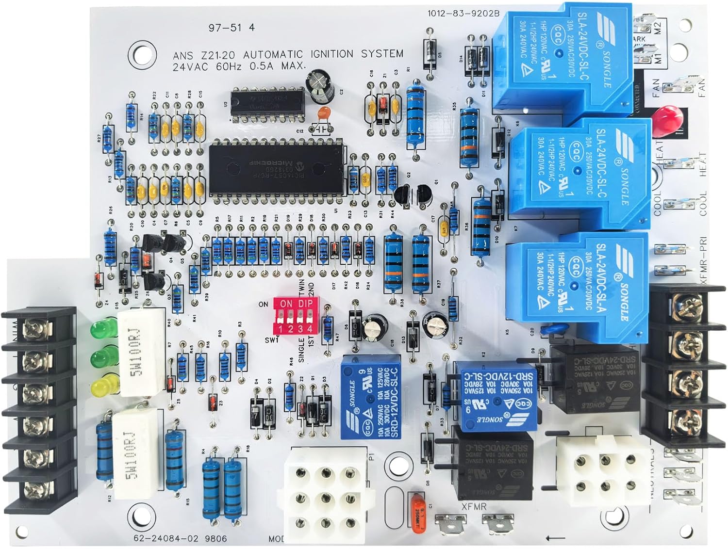 1012-920A Furnace Electronic Control Board Replacement for Rheem Ruud 62-24084-82 62-24084-02 62-24084-01