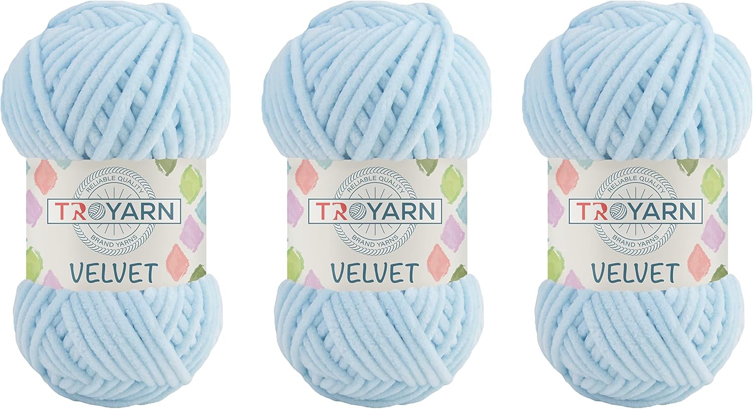 Troyarn Velvet (3 Skeins Pack) Chenille Blanket Amigurumi