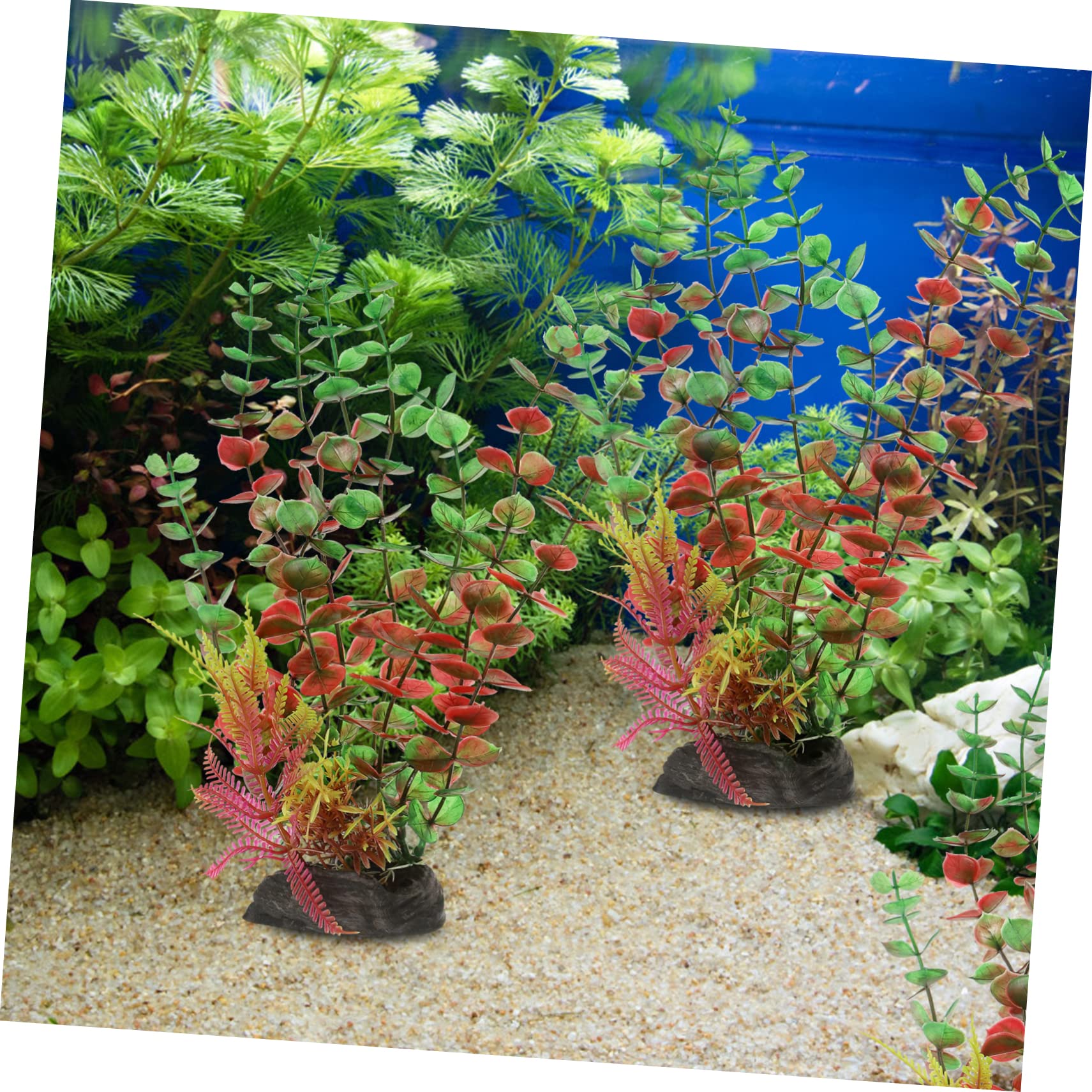 YARNOW 4 Juegos Plantas De Paisajismo para Acuarios Plantas Artificiales Suministros para Peceras De Acuario Resistentes Al Desgaste Decoraciones para Peceras 2 Piezas * 4
