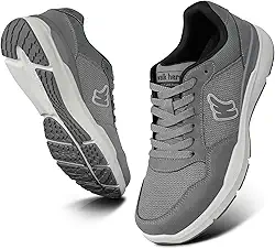 Tênis masculino de caminhada para fascite plantar, suporte de arco com sola de borracha antiderrapante, sapatos ortopédicos casuais confortáveis com bico largo