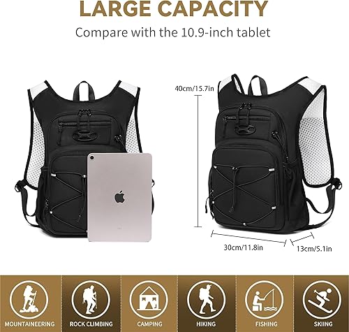 Miniatura 6 de Mochila de hidratación ligera Wotony con vejiga de agua de 2L O 3L para ciclismo, senderismo, rave - Mochila de agua para hombres y mujeres