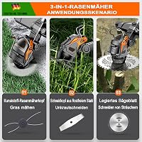 Fiutazge 24V Akkumulátoros Fűnyíró 3in1 Elektromos Sövényvágó 2 Akkuval és Töltővel 2
