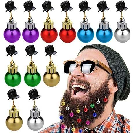 12PCS Beard Christmas Lights Hair Clips
