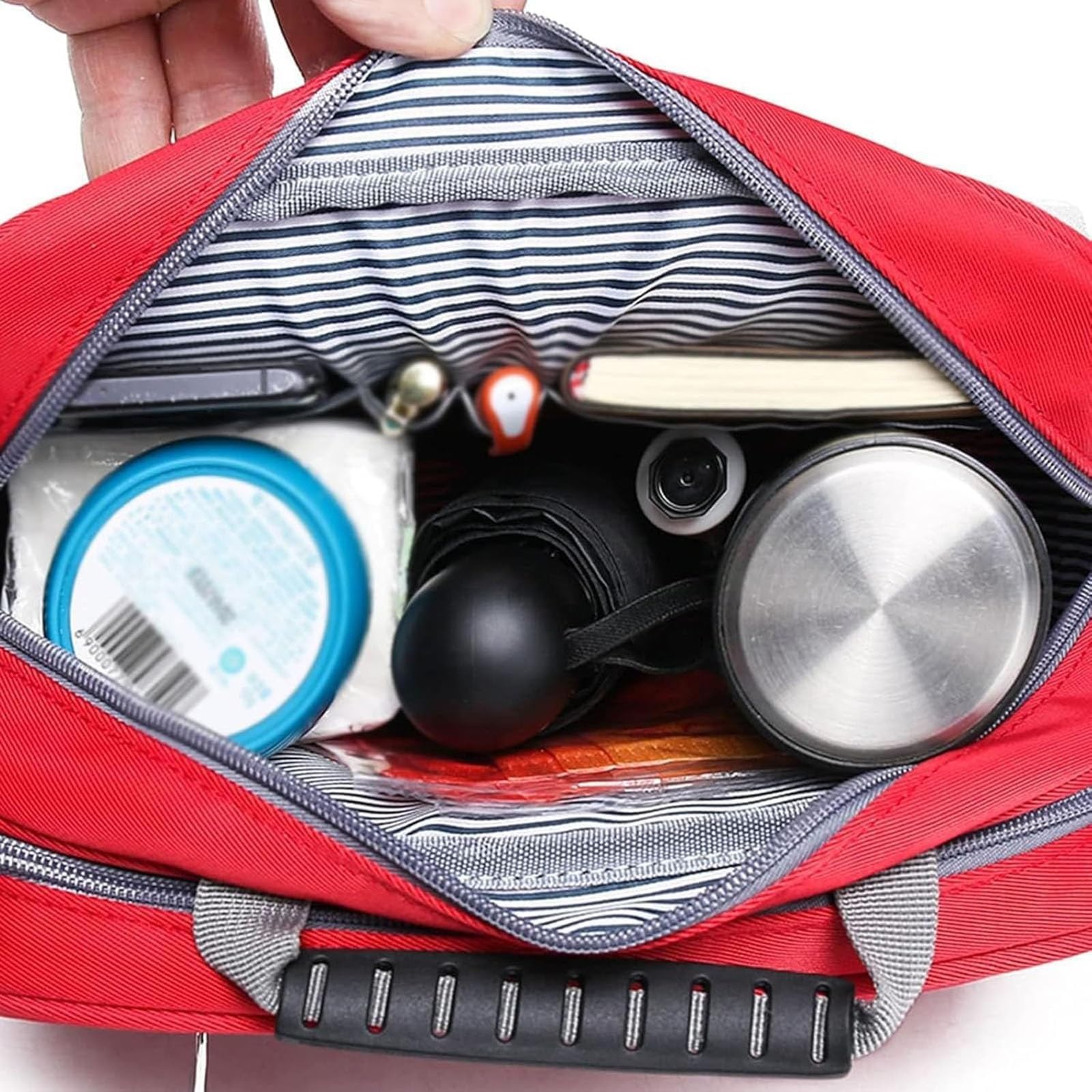 Kit di pronto soccorso portatile,organizer per il pronto soccorso familiare, con cinturino regolabile e striscia riflettente, borsa per traumi per viaggi, casa, auto, escursionismo, lavoro e attività