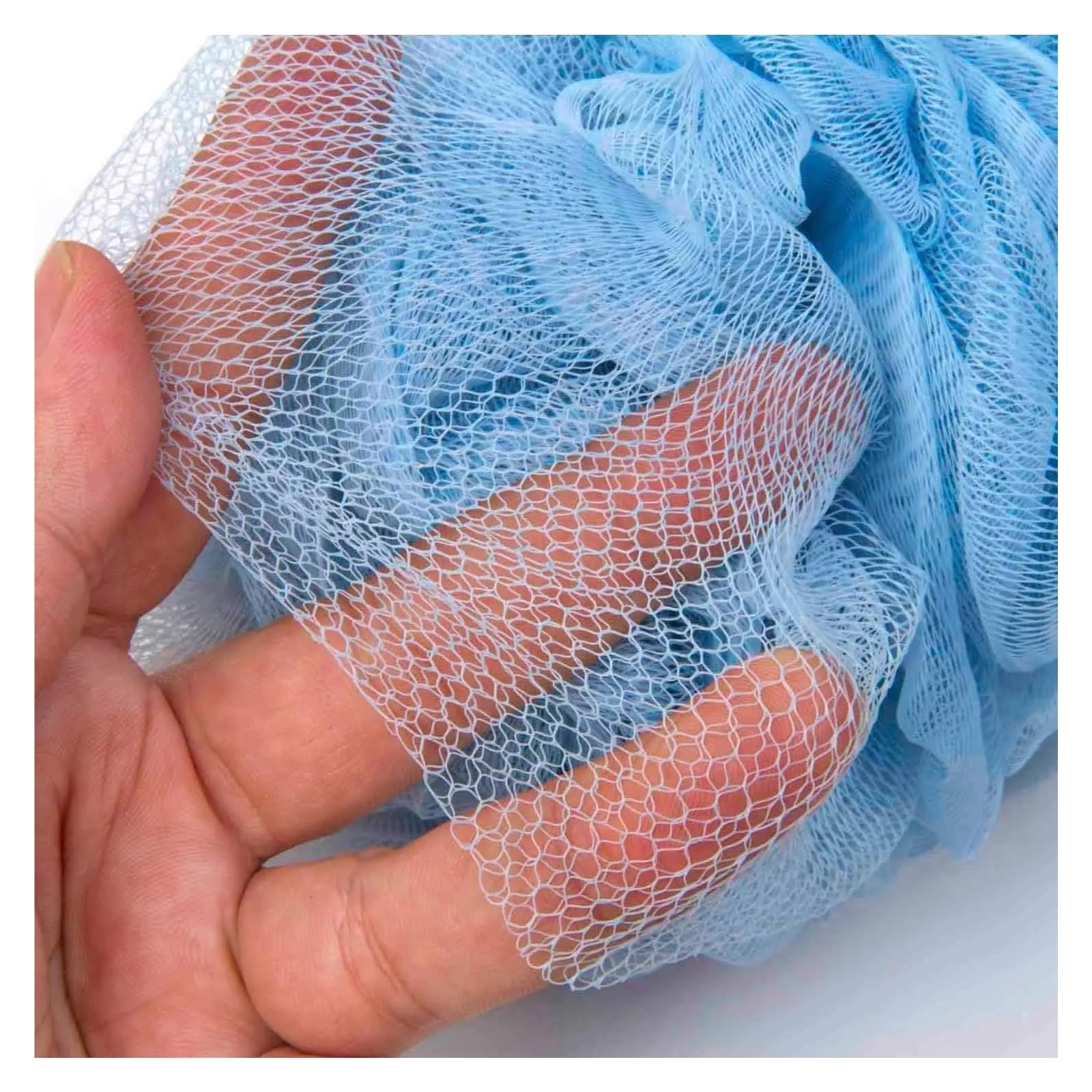 Cepillo Espalda Ducha Depurador trasero de madera con mango largo y malla de nailon suave for hombres y mujeres, cepillo de ducha azul