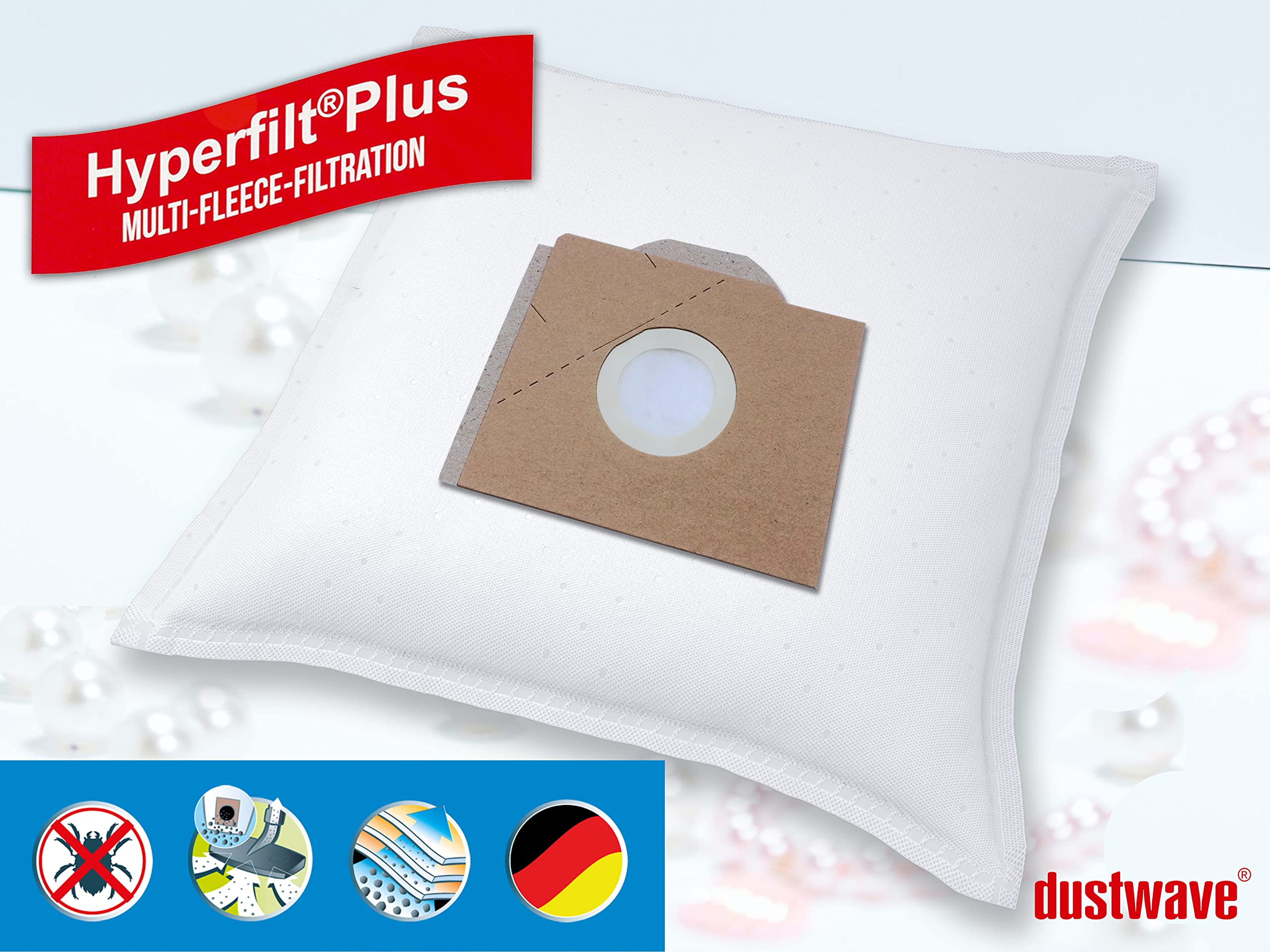 Dustwave® 5 Sacchetti per aspirapolvere in microfibra per Miele Passion Plus Power - altamente efficienti con chiusura igienica - Made in Germany