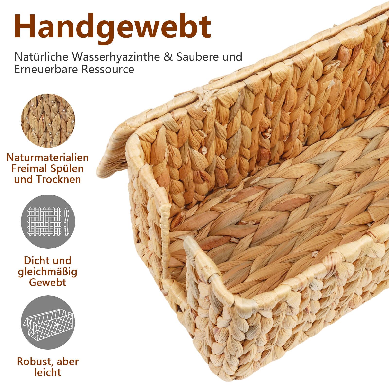 2 Pièces Boîte à Câbles,Boîte De Rangement pour Câbles en Jacinthe D'eau Tressée Naturelle, Boîte de Rangement pour Câbles Sous le Bureau Avec Couvercle en Bambou,pour Le Bureau,La Maison