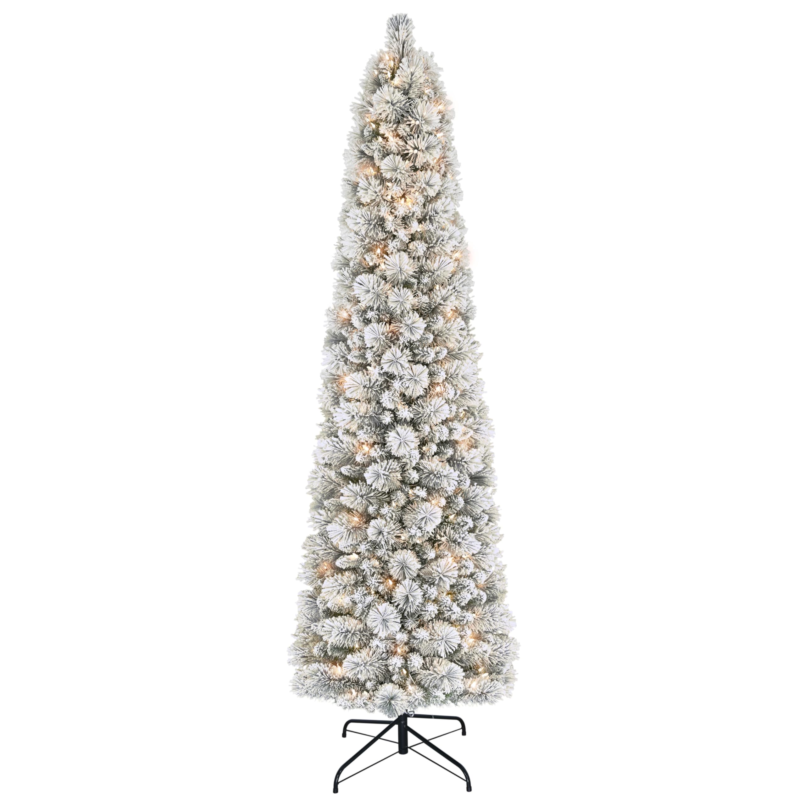 Flocked Pencil Pine Tree, 6.5ft