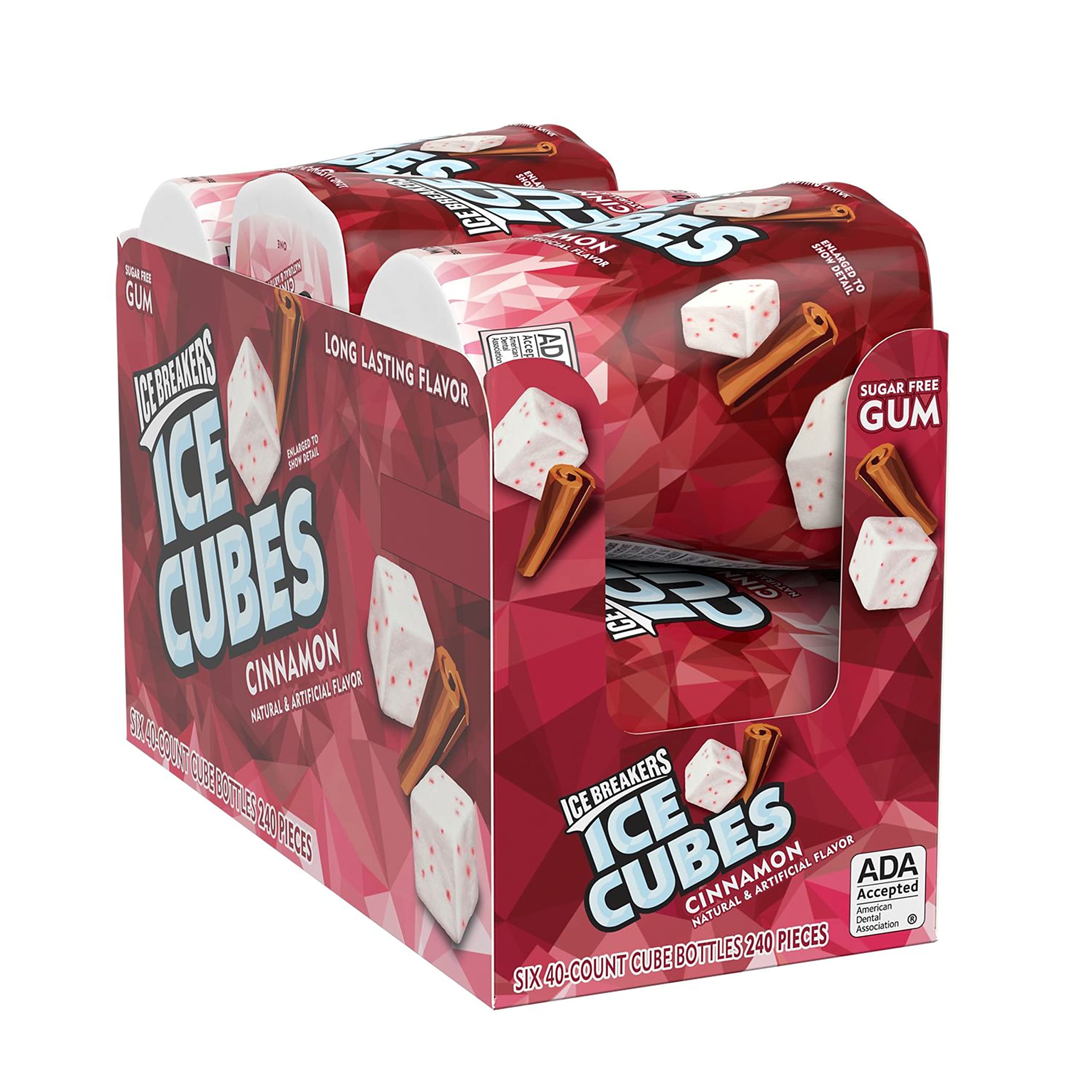 ICE BREAKERS ICE CUBES Cinnamon Sugar Free Chewing Gum, Made with