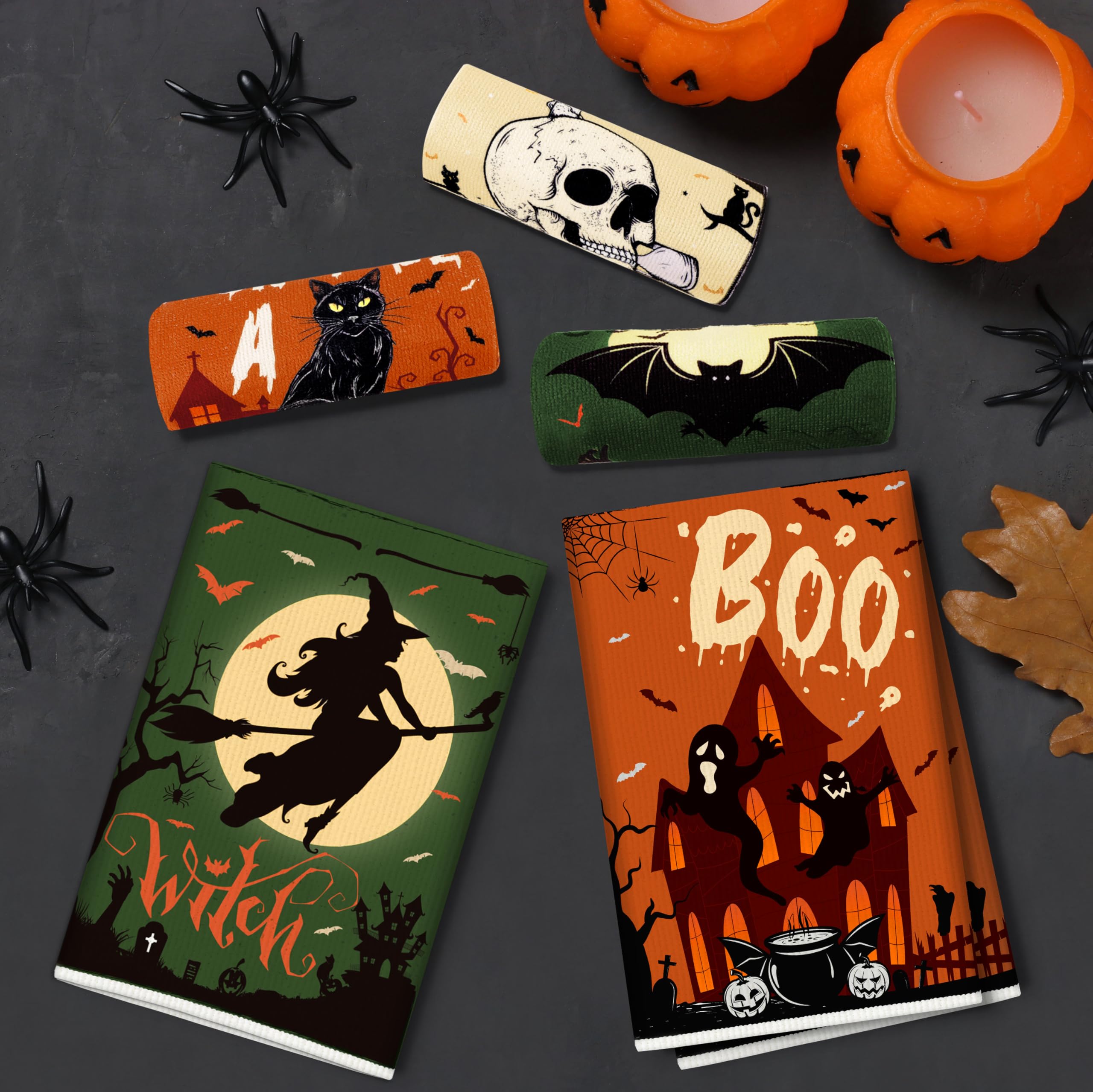 Condition photo showing New/Like New for 6PCS Halloween Kitchen Hand Towels