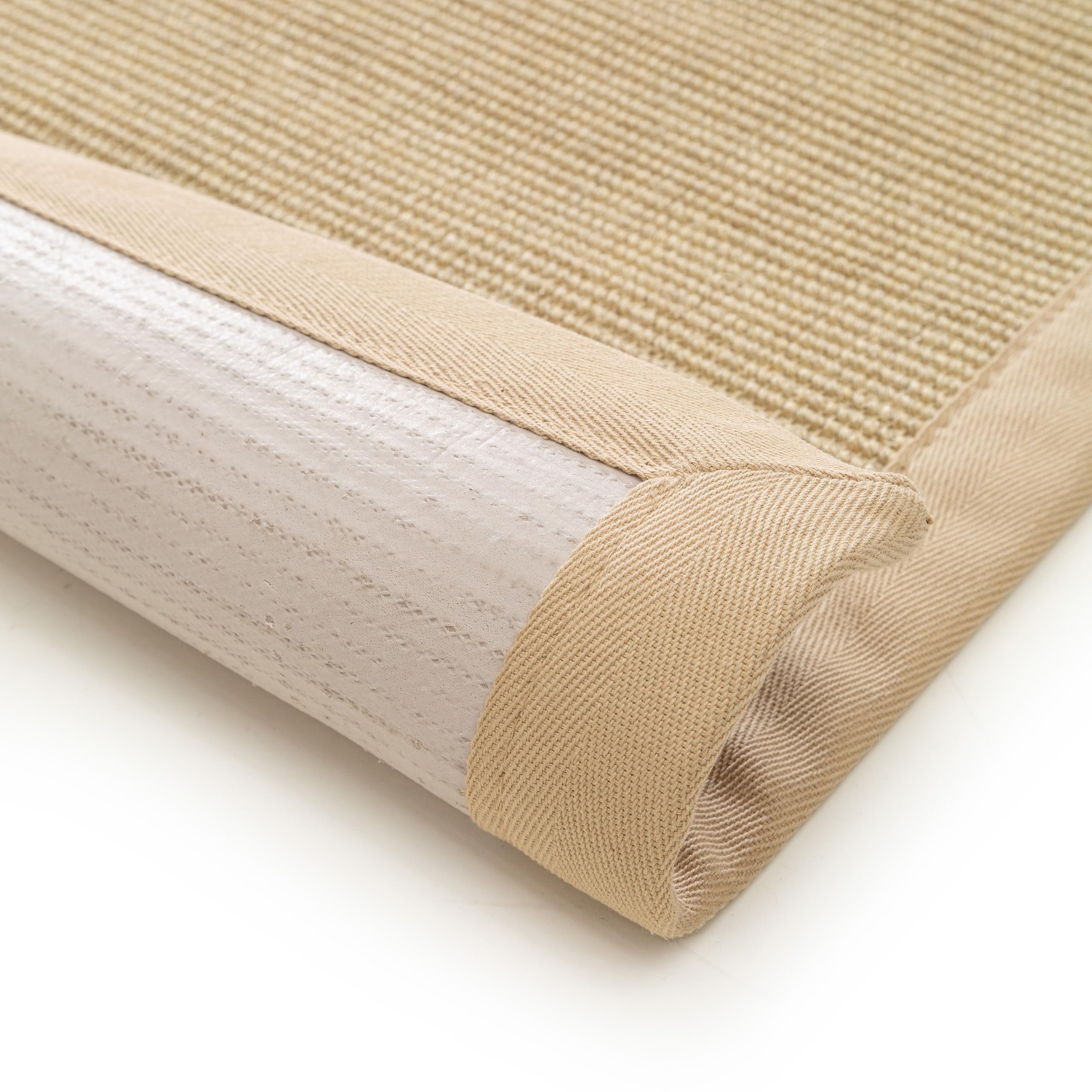 Interiyou Tapis Sisal Siena - 160x230 Crème - sous-Couche antidérapante avec Bordure - Idéal pour Salon, Chambre d'enfant, Salle à Manger, Cuisine, Couloir