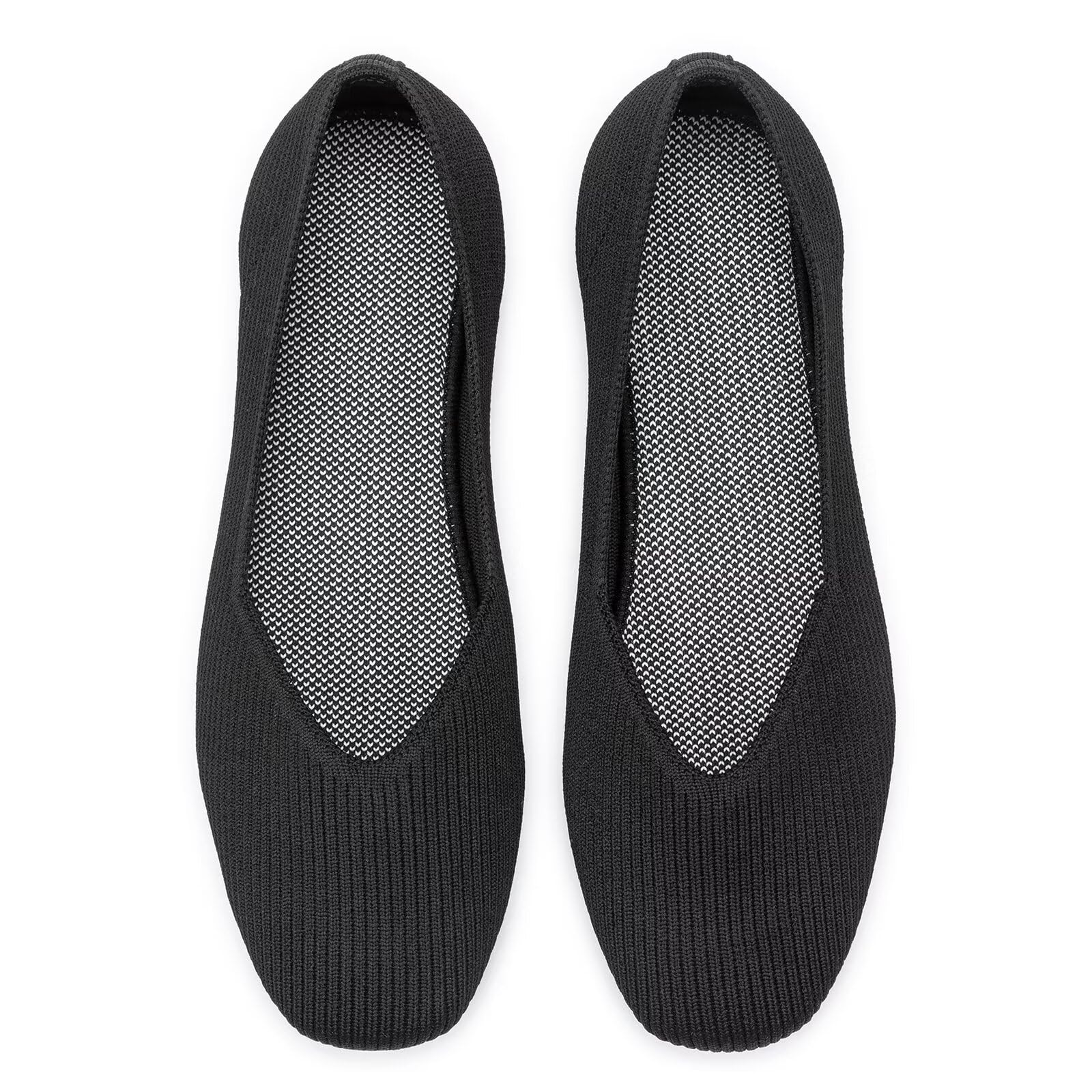 Frank Mully Ballerine da donna con punta quadrata, slip-on, scarpe da balletto, comode da donna, con scollo a V
