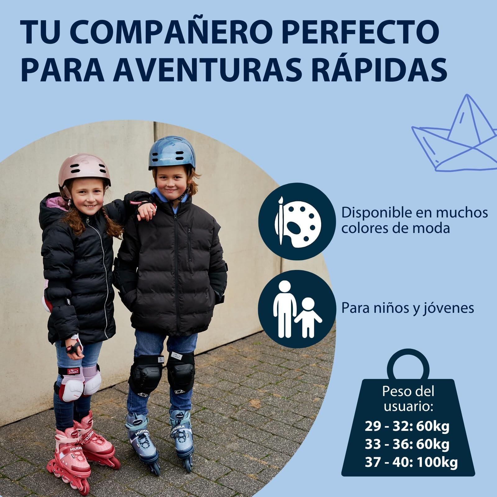 HUDORA Patines de Ruedas MIA/Leon - Patines para niños/Adolescentes y Adultos en Diferentes Tallas y Colores - Ajustables en 4 Tallas - cómodos y Elegantes — view 6