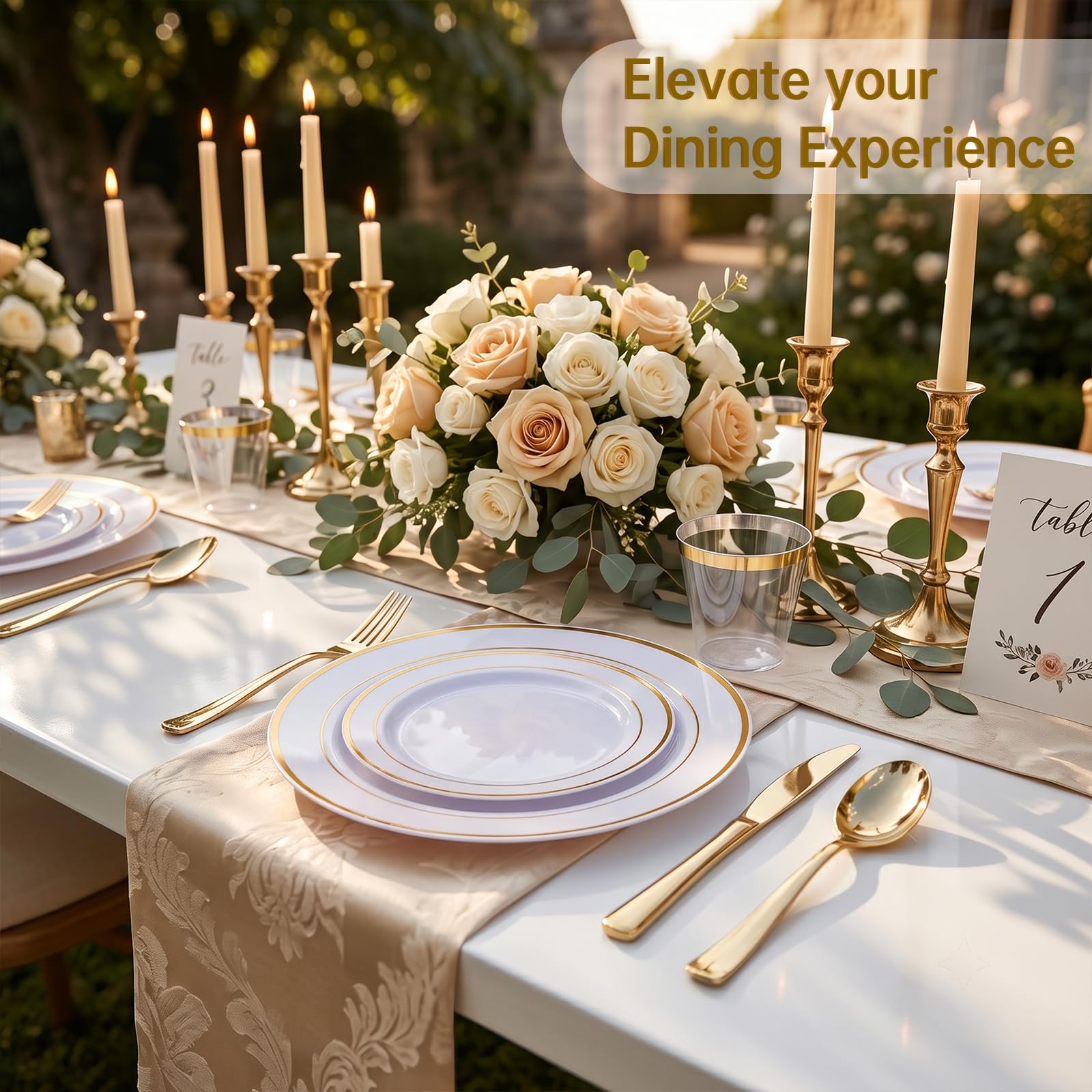 DaYammi Gold Dinnerware Set - 350 Piece -6