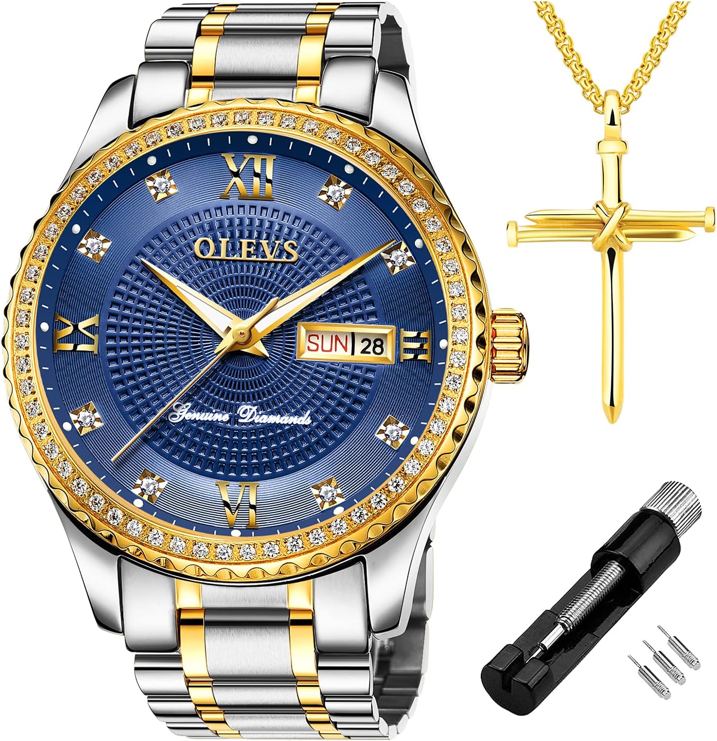 OLEVS Men Leather Watches Black Ultra Thin 6.5mm Minimalist Dress Fashion Simple Casual Waterproof Date Watch for Men