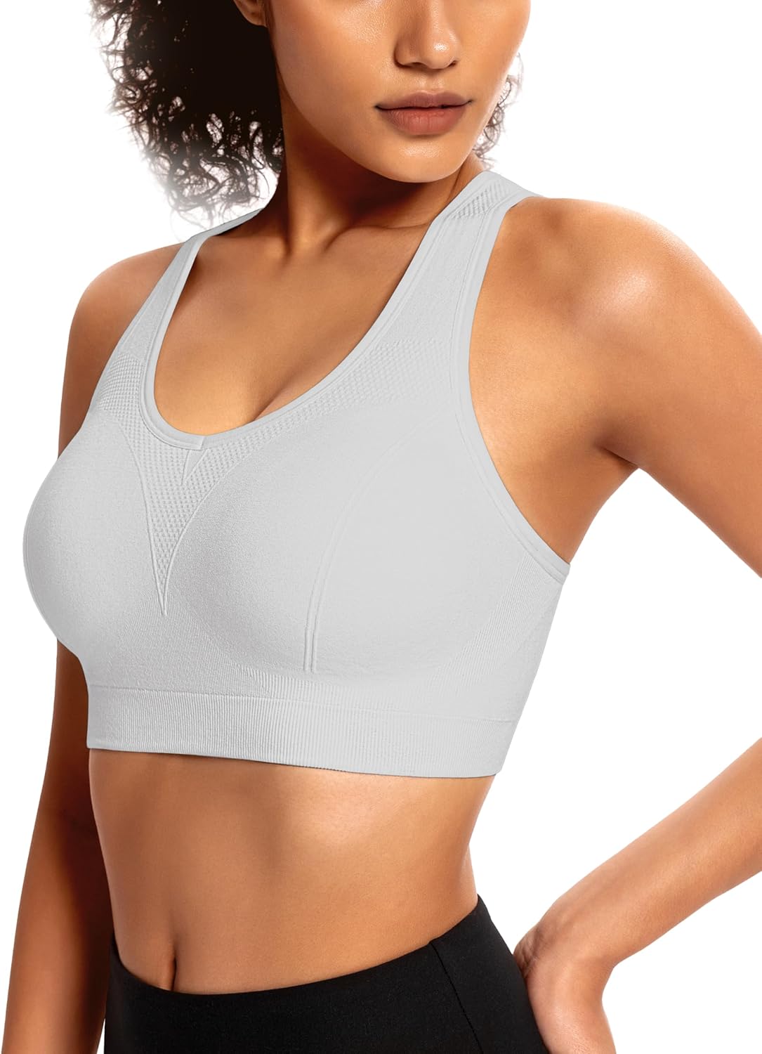 AENLLEY Padded Racerback Sports Bras for Women - Breathable Medium Support for Yoga Gym Workout Fitness - Image 4