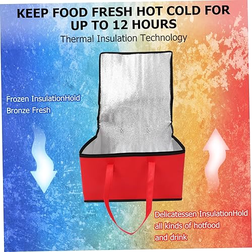 Miniatura 4 de Bolsa de comida aislada para pizza, bolsa de gran capacidad, reutilizable, calentamiento, catering, restaurantes, transporte para alimentos