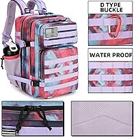 Vista 6 de Mochila táctica de asalto de 45L, mochila de 3 días con Molle, mochila impermeable para mochilas tácticas, Grande, Mochila