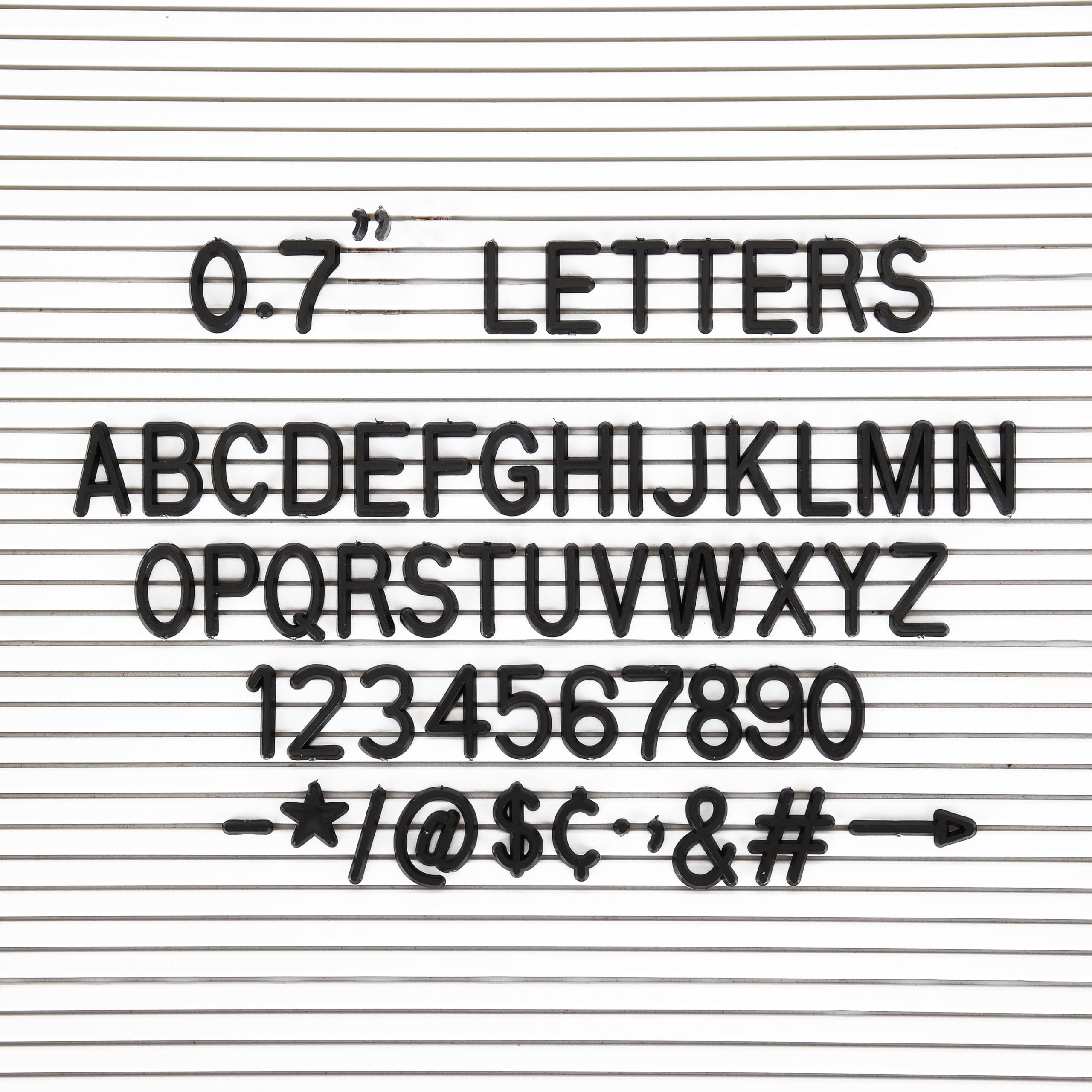 Lot de 300 lettres pour tableaux à lettres en feutre avec caractères, chiffres et symboles 1,8 cm pour tableaux à messages interchangeables en plastique (noir)