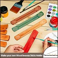 Vista 6 de Handmade Wooden Incense Stick Holder Wood Incense Burner Ash Holder Trays for Sticks Home Utilities Accessories and Buddha Hall(24 Pieces)