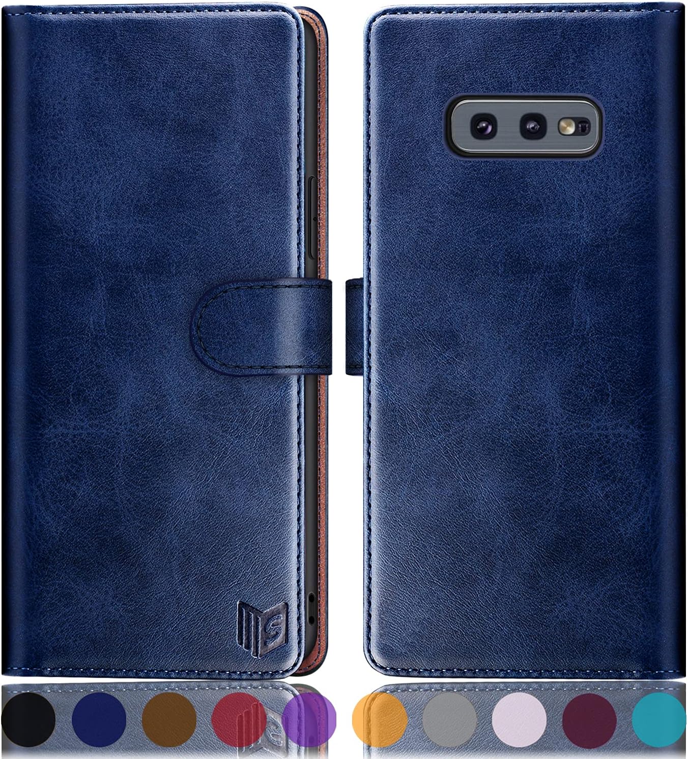 SUANPOT for Samsung Galaxy S10e 5.8"(Non S10 6.2") with RFID Blocking Leather Wallet case Credit Card Holder,Flip Folio Book Phone case Shockproof Cover Women Men for Samsung S10e case Wallet Blue