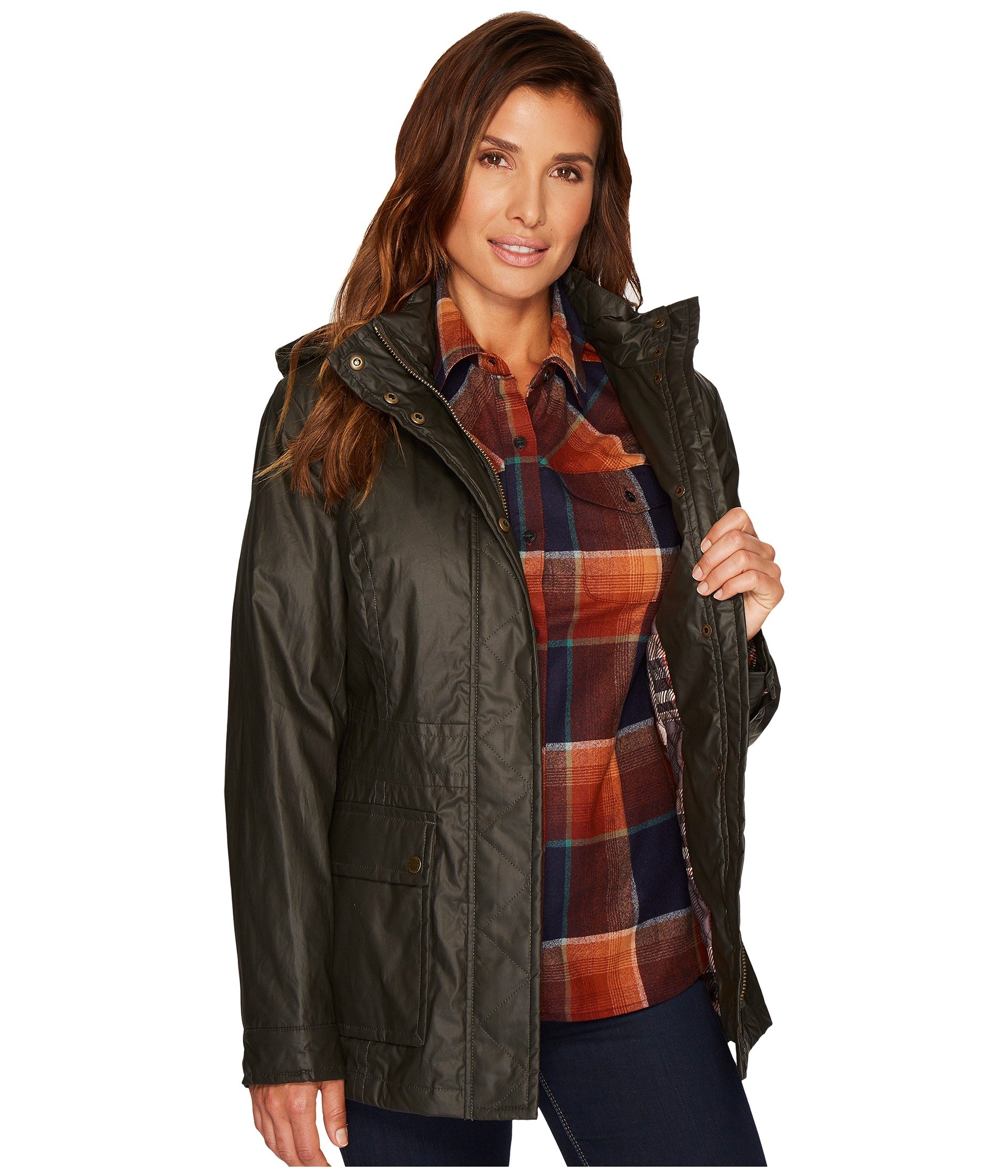 Pendleton Waxed Cotton Hooded Zip Front Jacket at