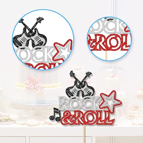 Miniatura 3 de Decoración para tartas de Rock and Roll, decoración de pastel con suministros de fiesta temática de rock and roll, tema musical para guitarrista de